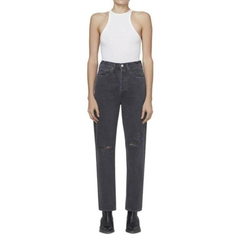AGOLDE  Sz 27 90s Mid Rise Loose Jeans Smokestack Distressed